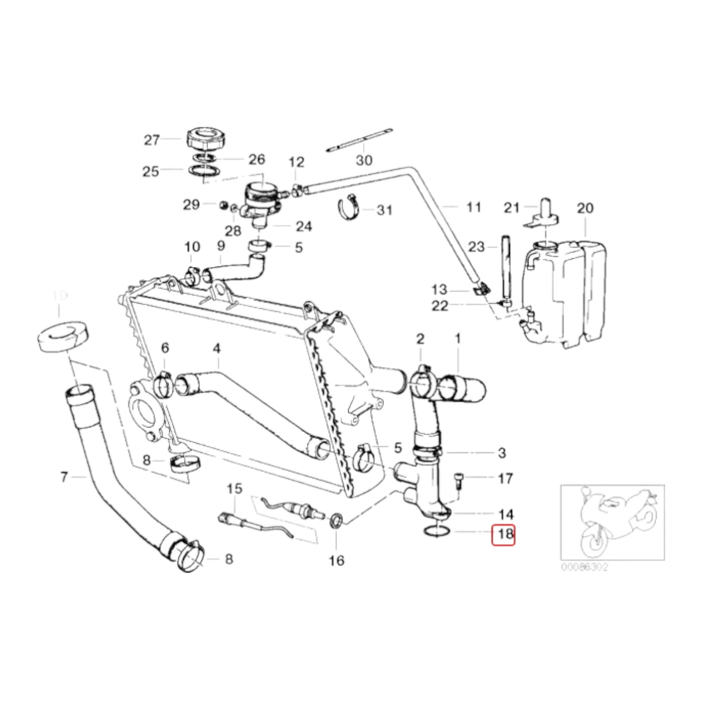 O-ring oil / water pump BMW K1 K75 K100 K1100 K1200 NEW 11111460392