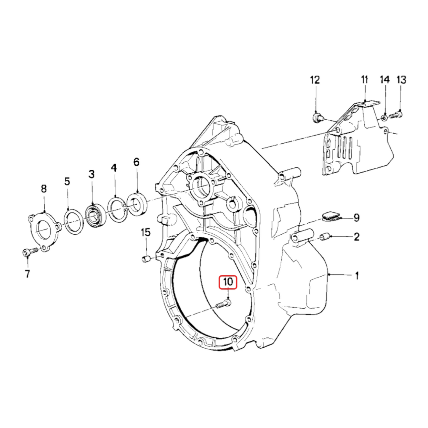 Alternator/clutch housing mount screw NEW 11141460752