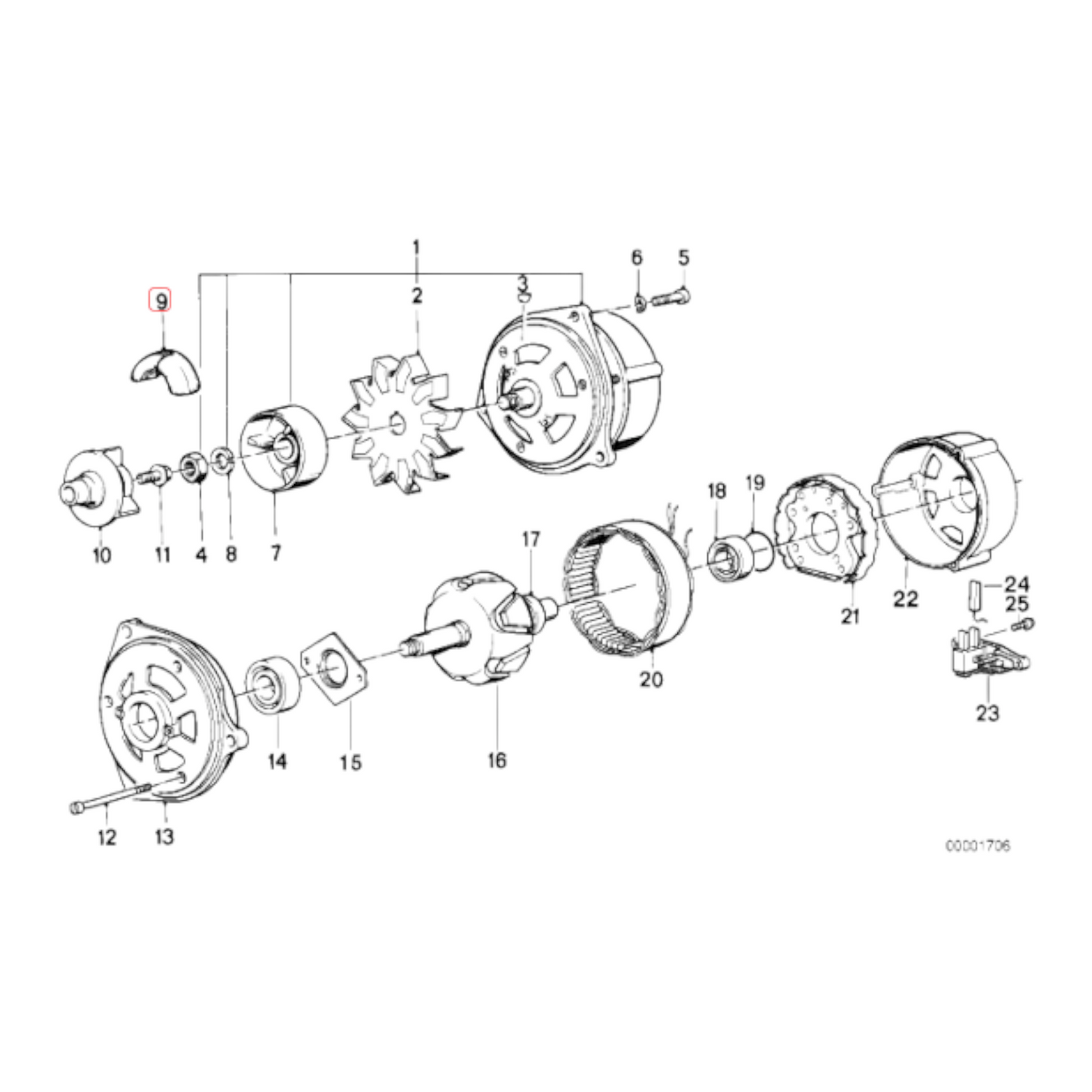 Alternator damper BMW K1 K75 K100 K1100 K1200 NEW 12311464877