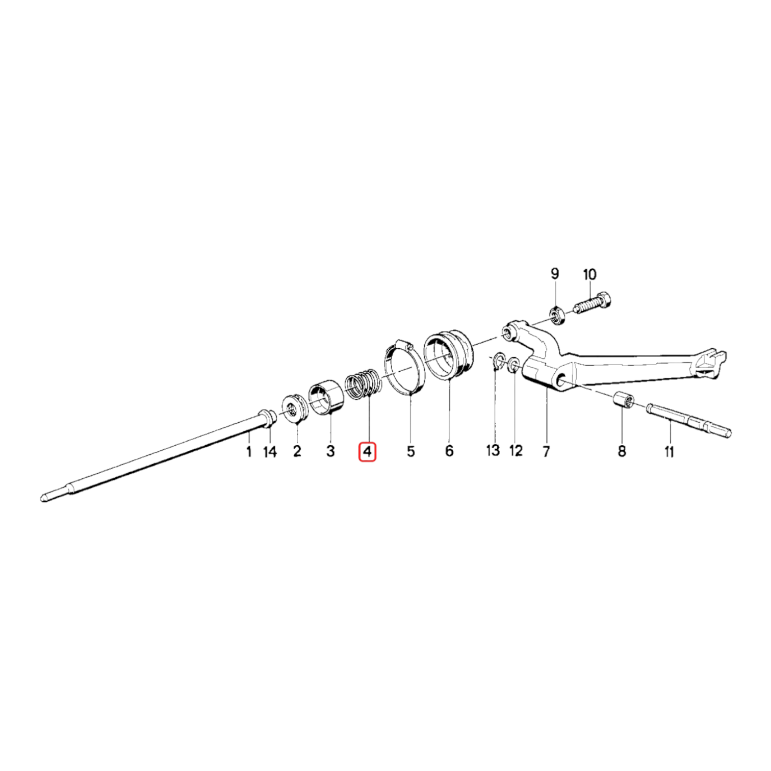 Clutch actuation arm return spring NEW 23131241849