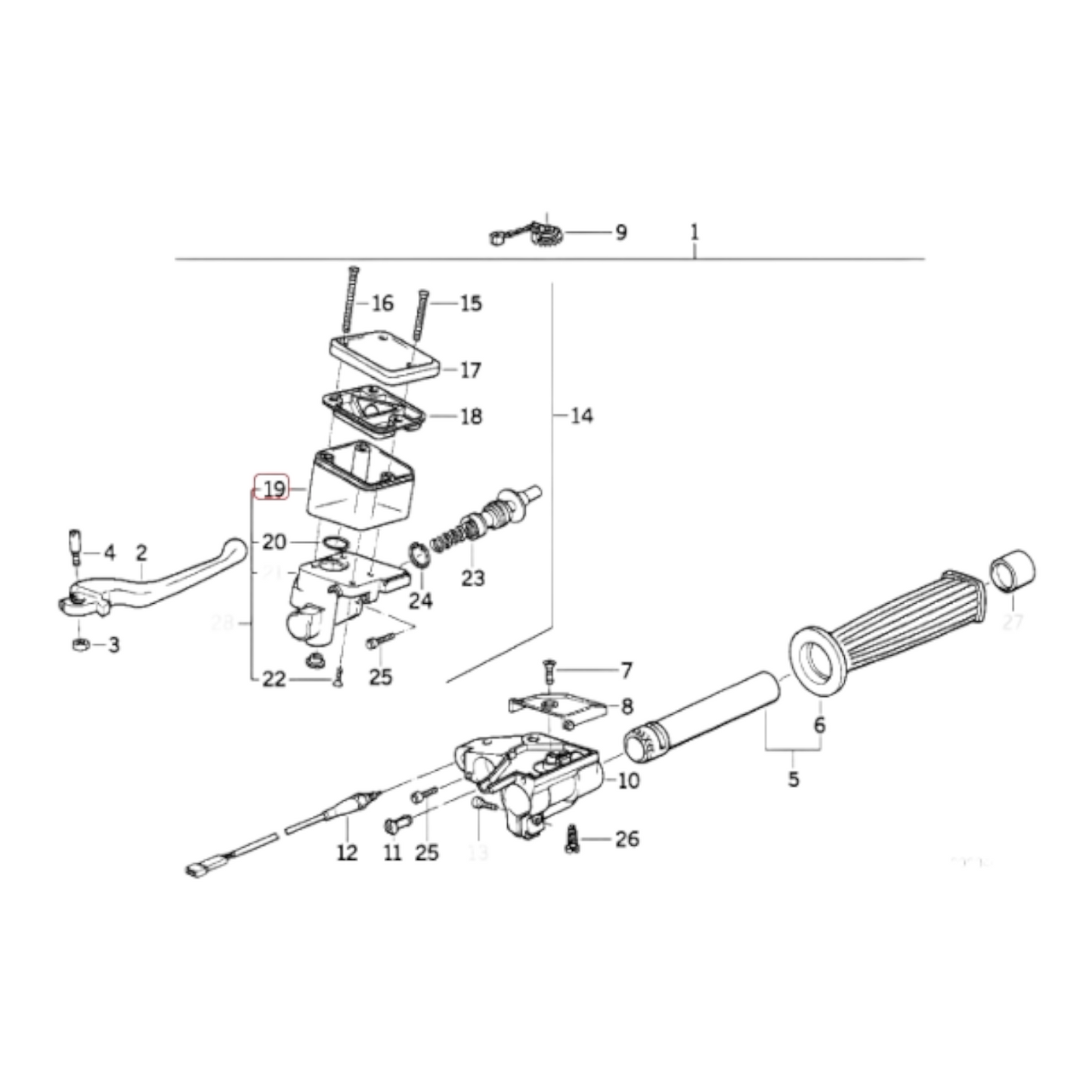 Front brake fluid reservoir BMW K75 K100-8V NEW 32721451746