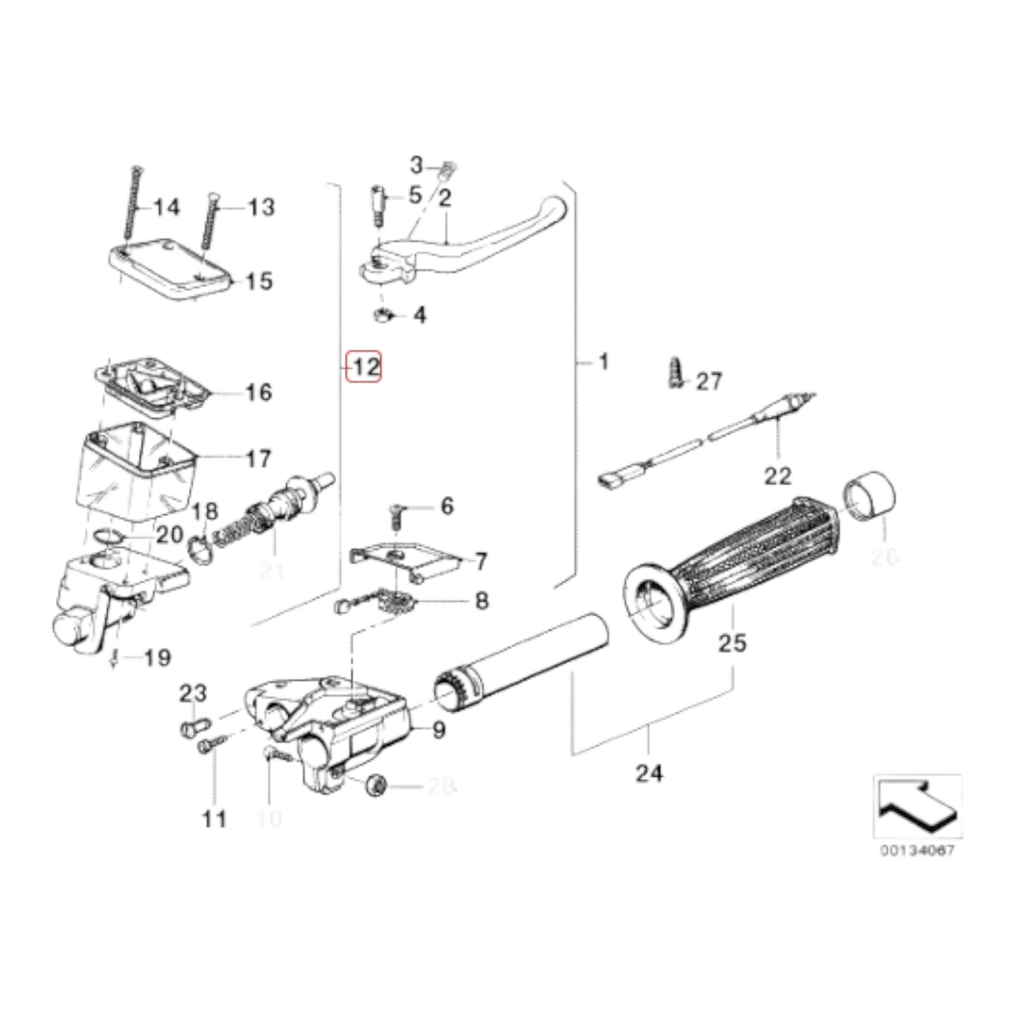 Front brake master cylinder BMW K75 K100 R80 R100 NEW 32722310786