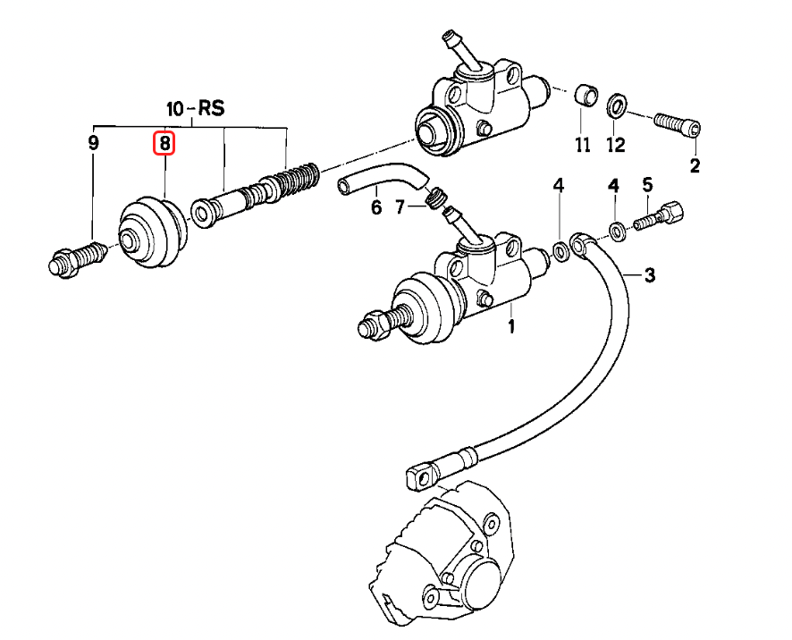 Rear brake master cylinder rubber boot NEW 34311454435