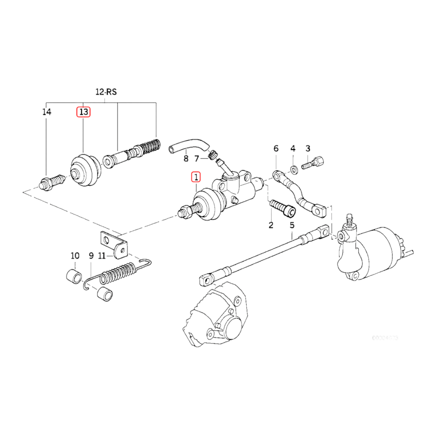 Rear brake master cylinder BMW K75 K100 K1100 NEW 12MM 34311458142
