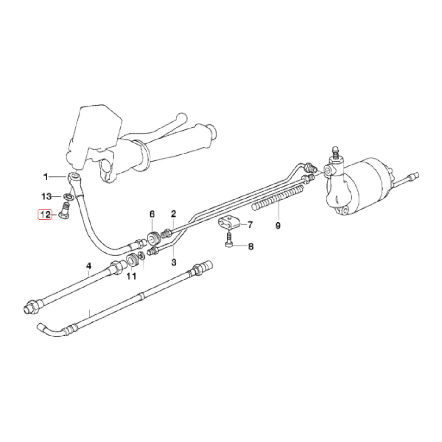 Brake hose banjo bolt BMW K1 K75 K100 K1100 K1200 NEW 34321242205