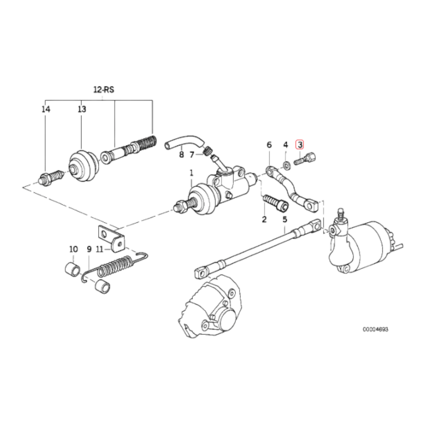 Brake hose banjo bolt BMW K1 K75 K100 K1100 K1200 NEW 34321242205