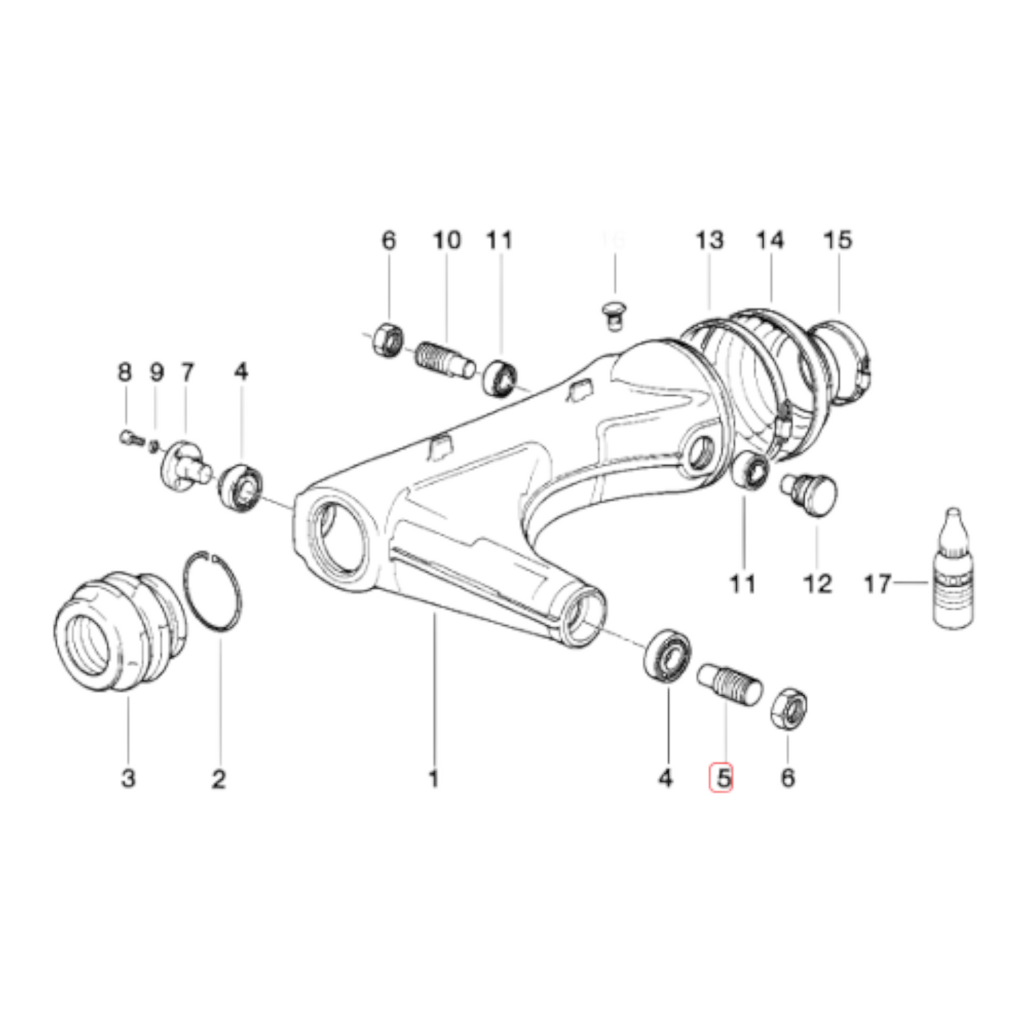 Pivot pin BMW K1 K75 K100 K1100 NEW 33171450494