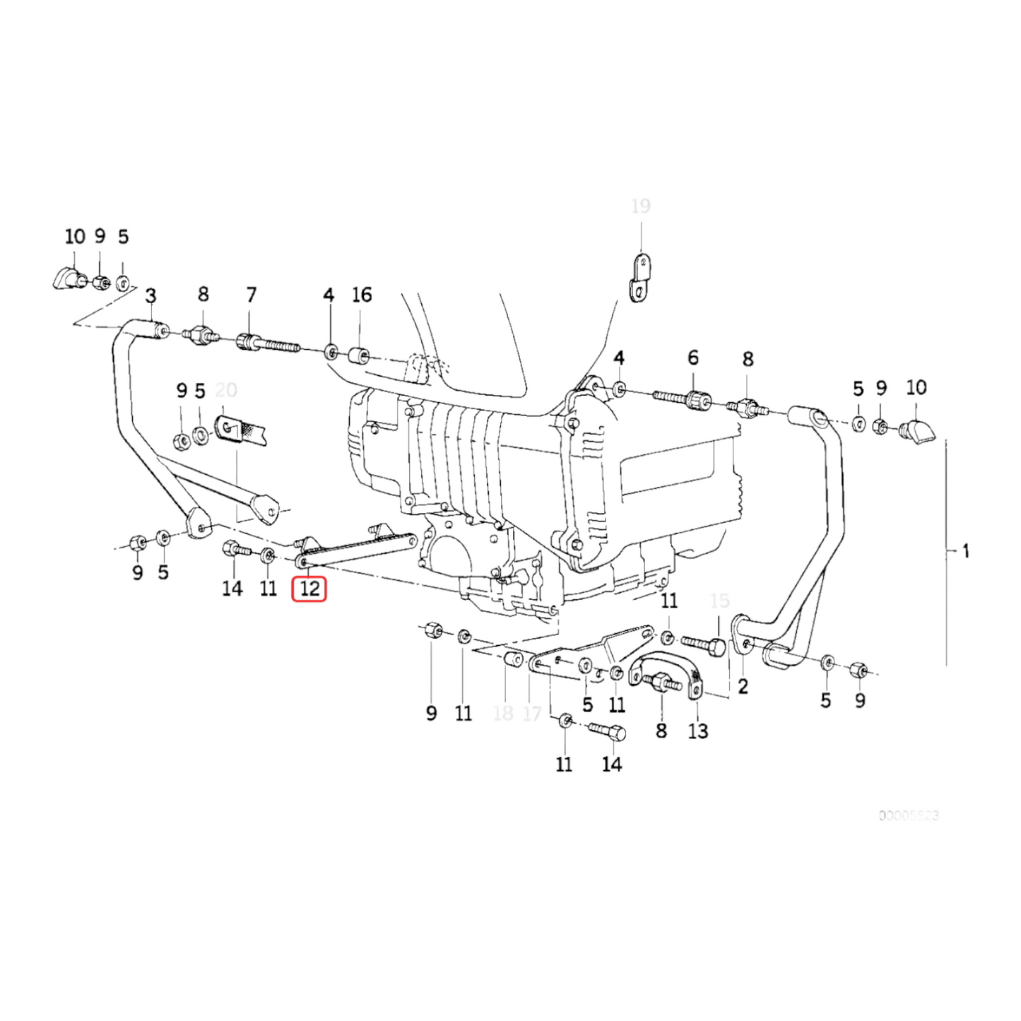 Crash bar mount plate NEW 46712303068