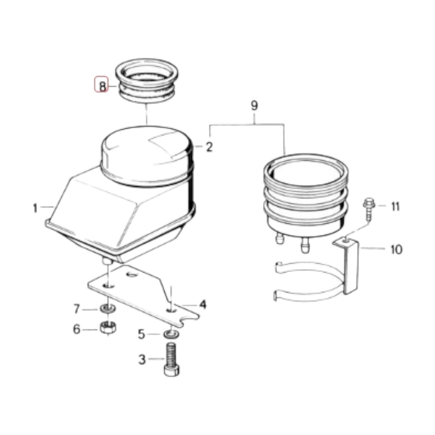 Membrane rear brake fluid reservoir NEW BMW K1 K75 K100 K1100 R100 34311457603