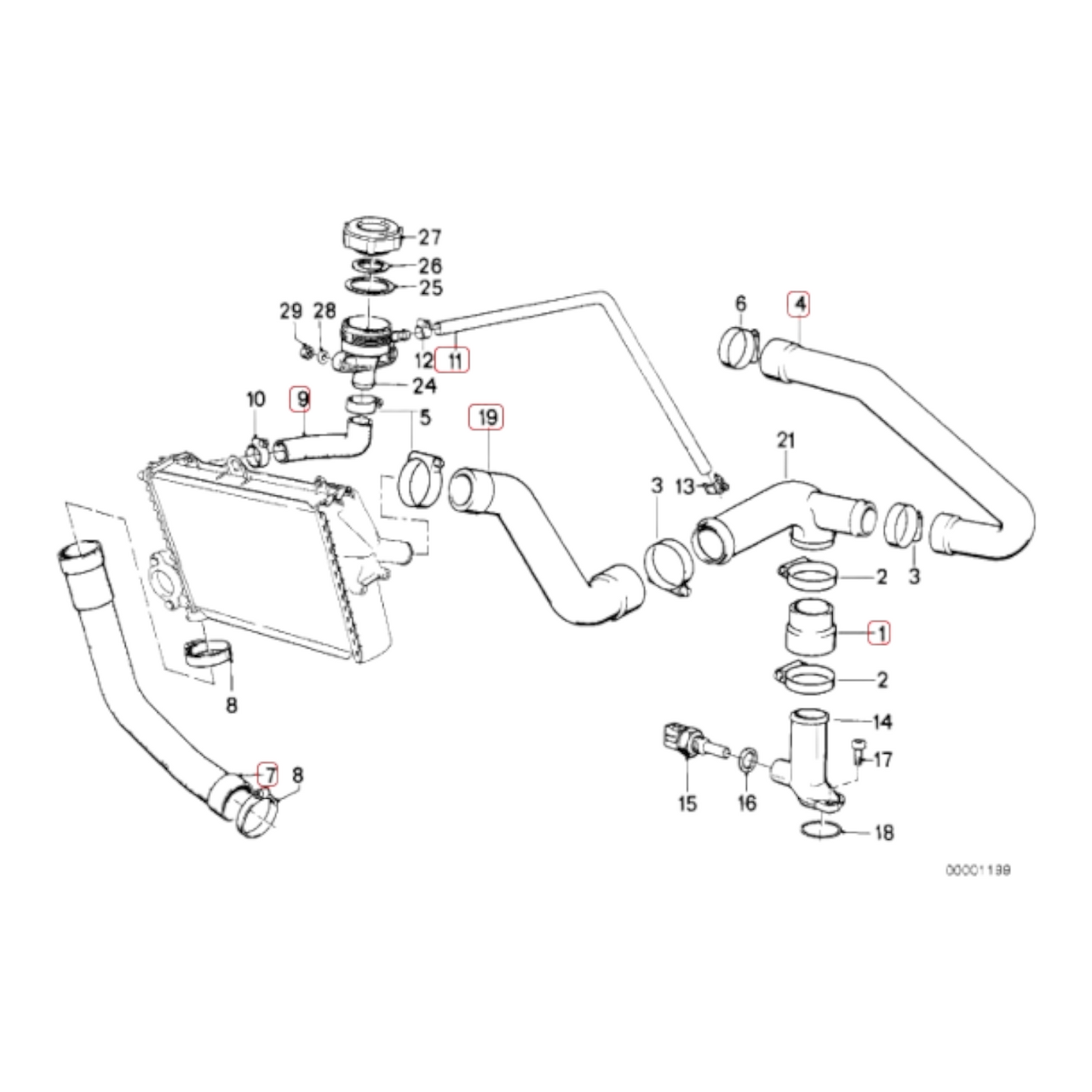 silicone coolant hose kit matte black BMW K1 NEW