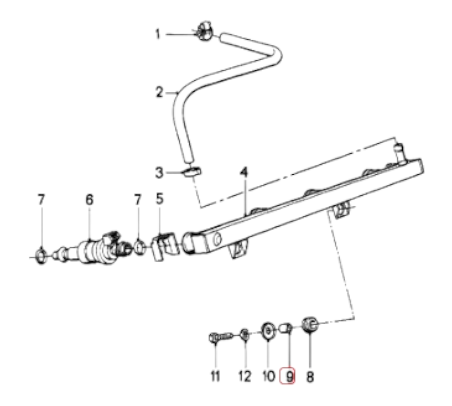 Fuel rail spacer BMW K1 K75 K100 K1100 K1200 NEW 13531460414
