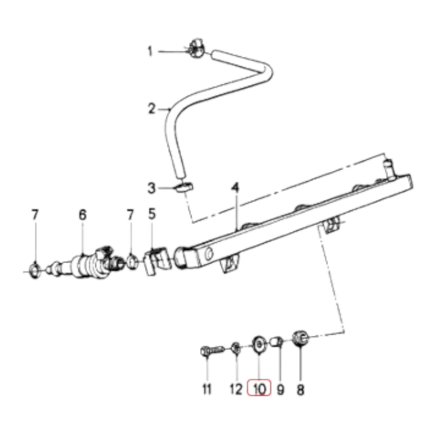 Washer fuel rail stainless steel NEW 13531460413