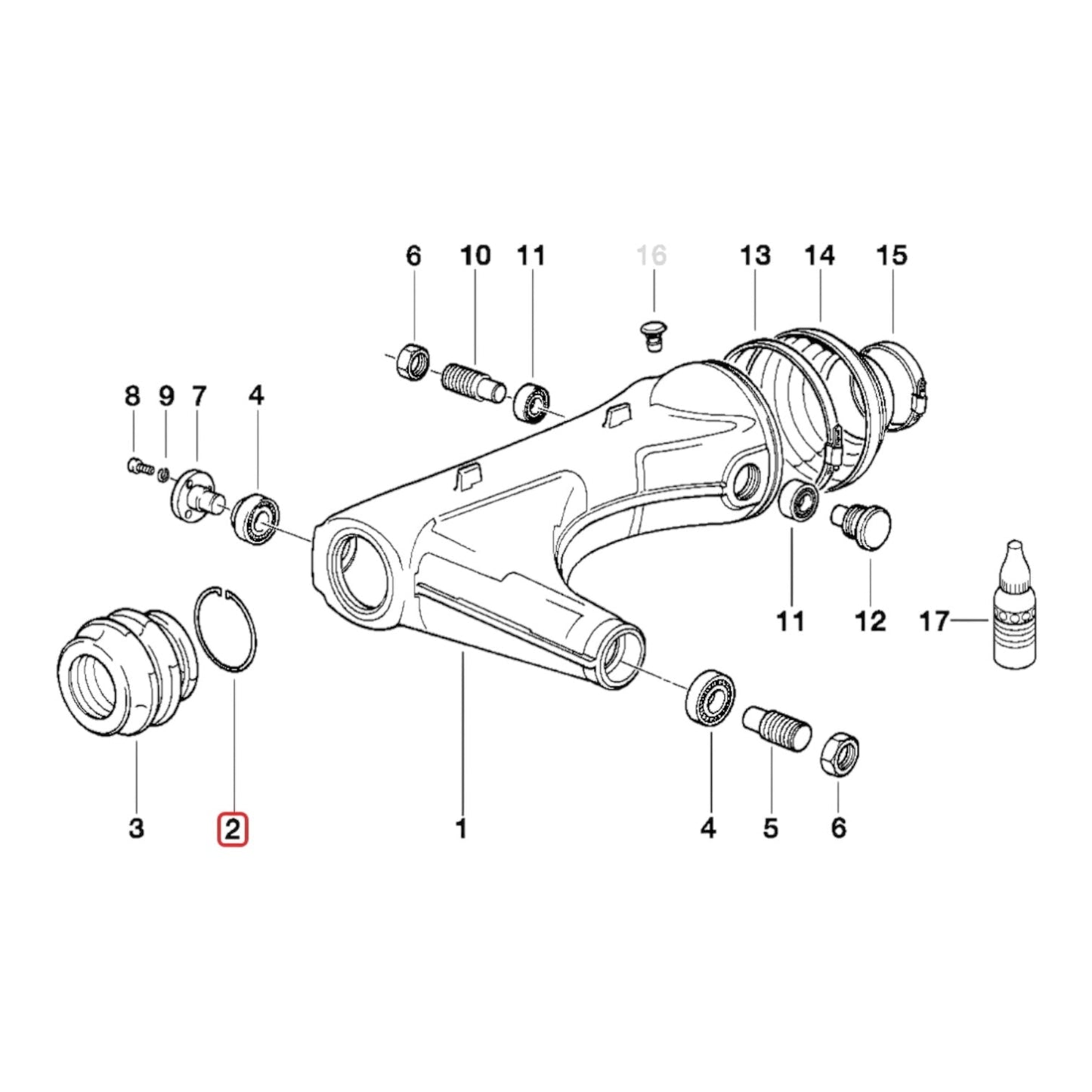 Swing arm gaiter circlip stainless steel BMW K1 K75 K100 K1100 K1200 NEW 33171450836