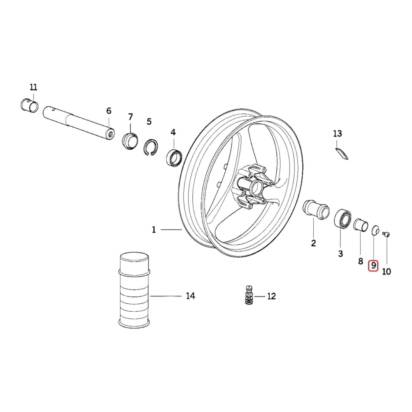 Front wheel spindle washer NEW BMW K1 K75 K100 K1100 R65 R80 R100 36311450834
