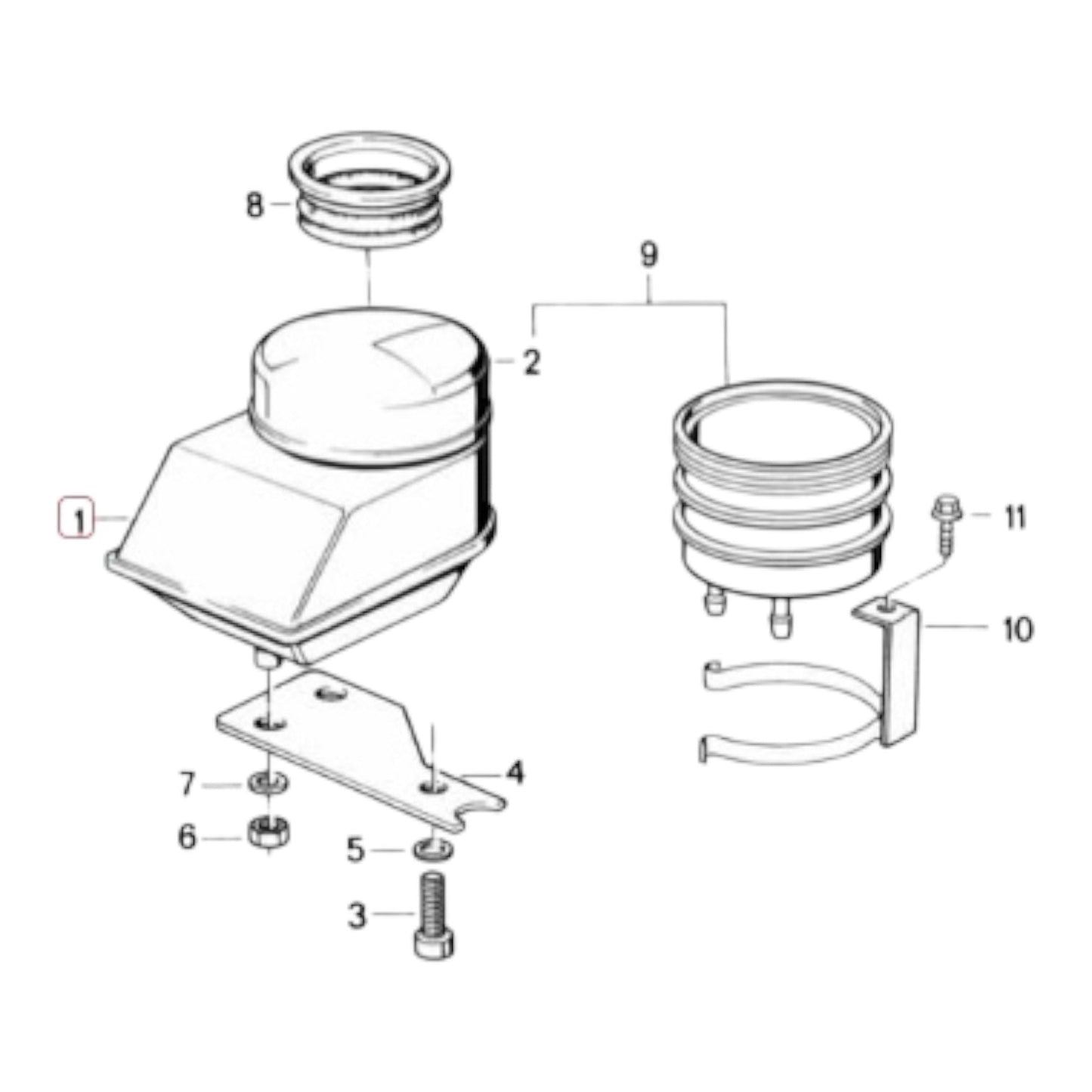 Rear brake fluid reservoir BMW K75 K100 NEW 34311451863