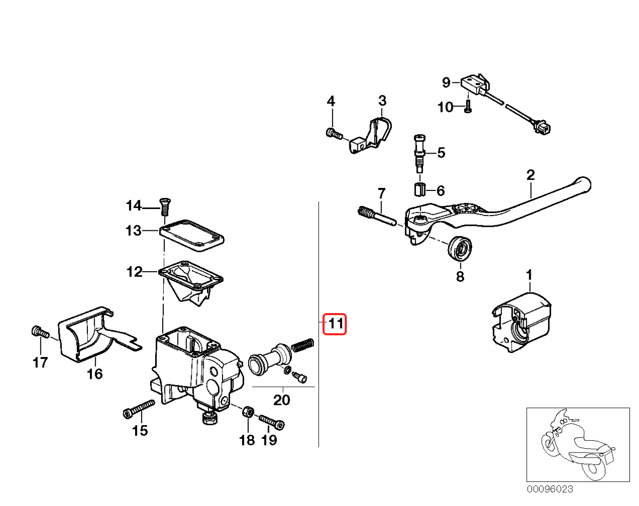 Front brake master cylinder 20MM NEW 32722352190