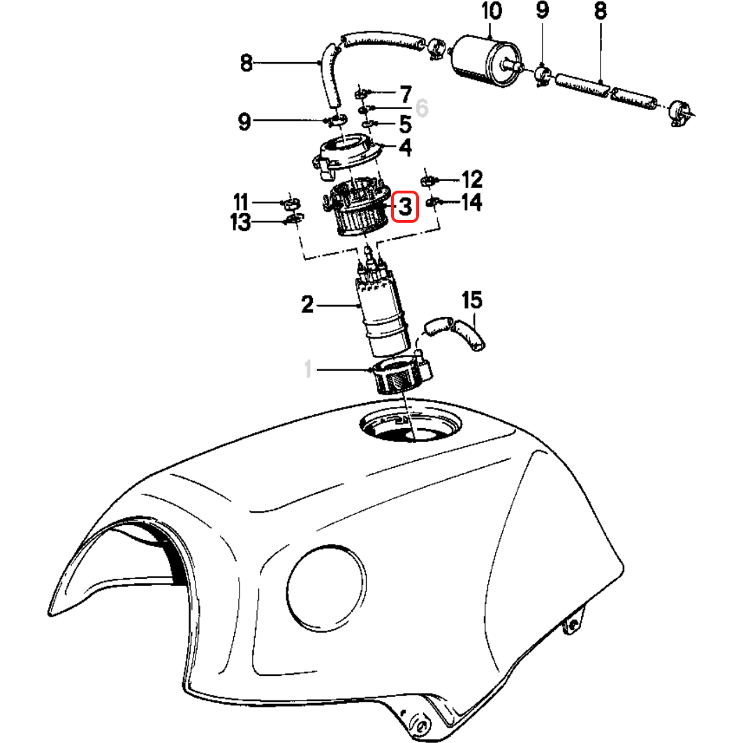 Supporting ring fuelpump 52MM BMW K1 K75 K100 K1100 NEW 16121464629