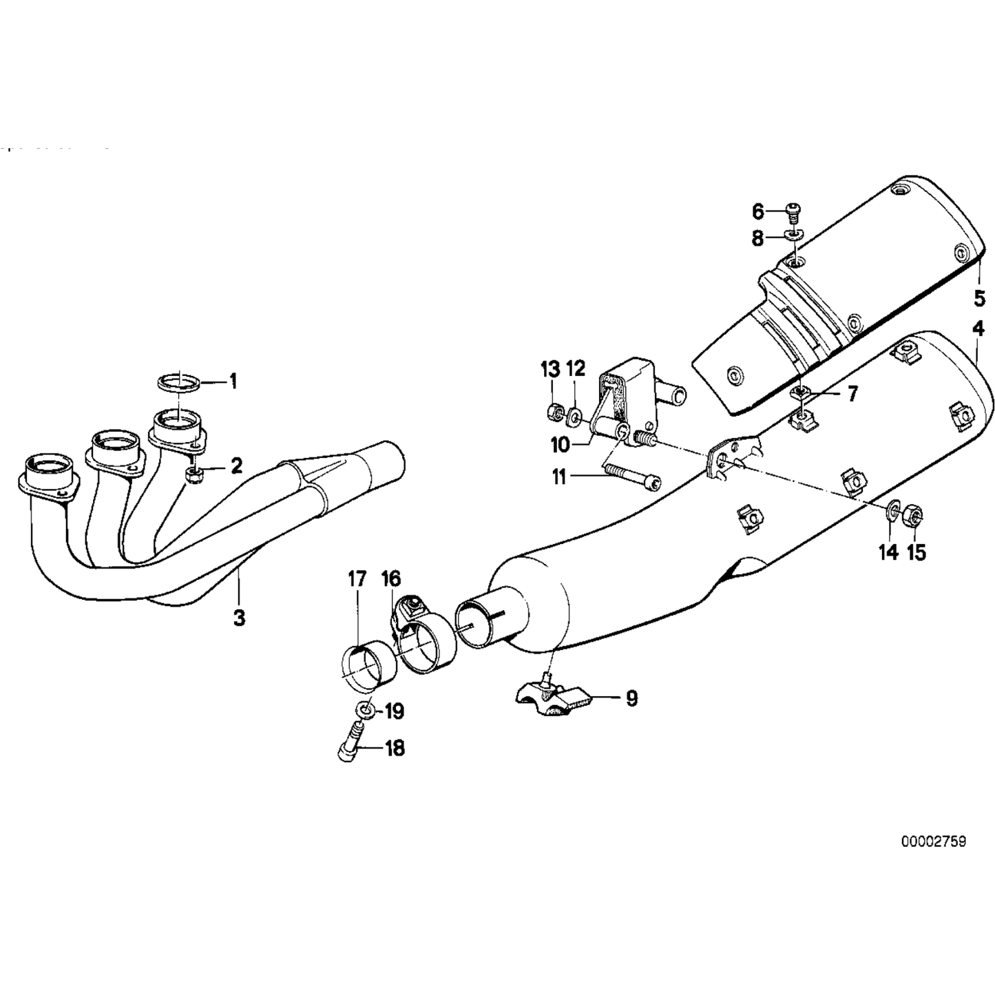 Exhaust gasket ring BMW K1 K75 K100 K1100 K1200 NEW 11627662083