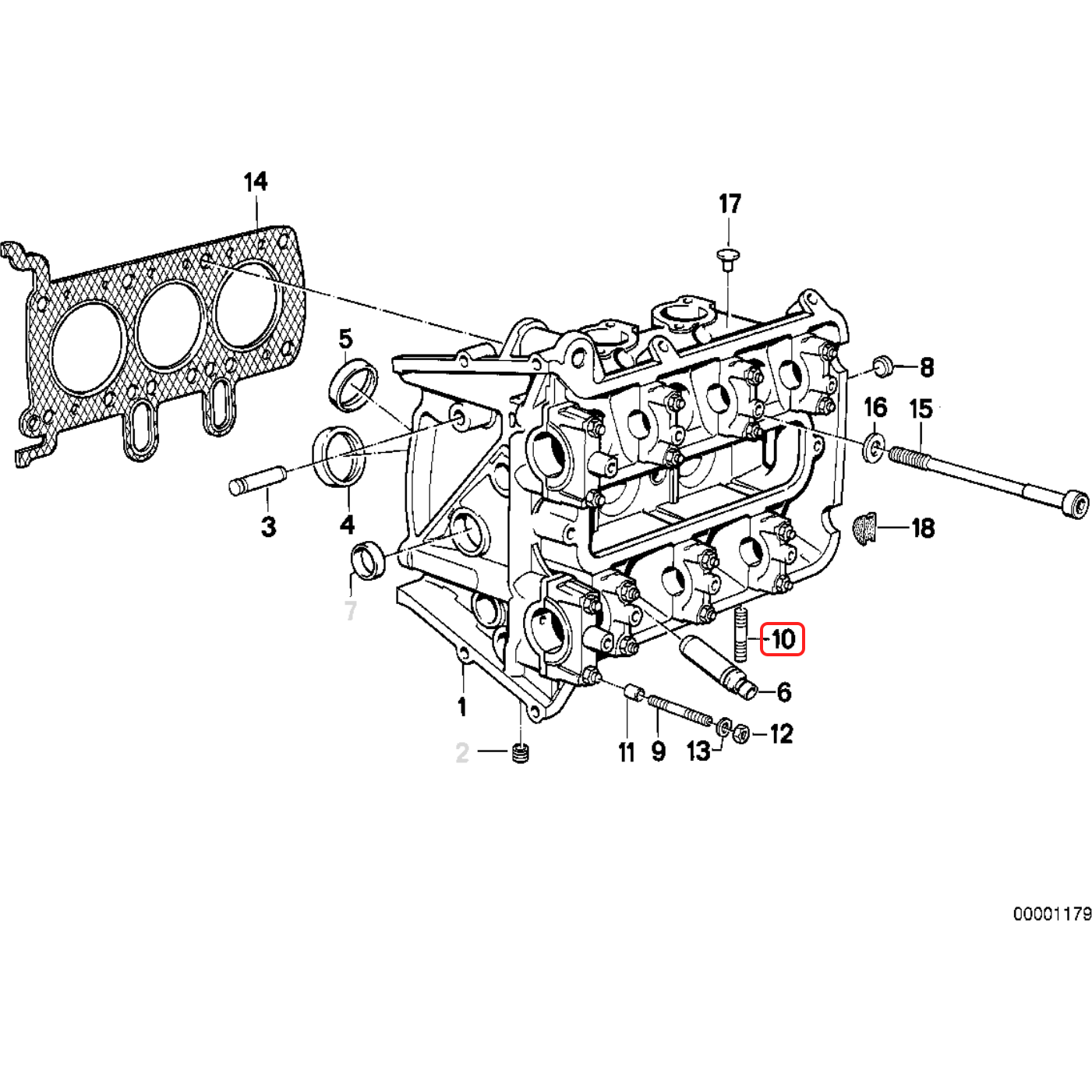 Exhaust stainless stud bolt 07129908133