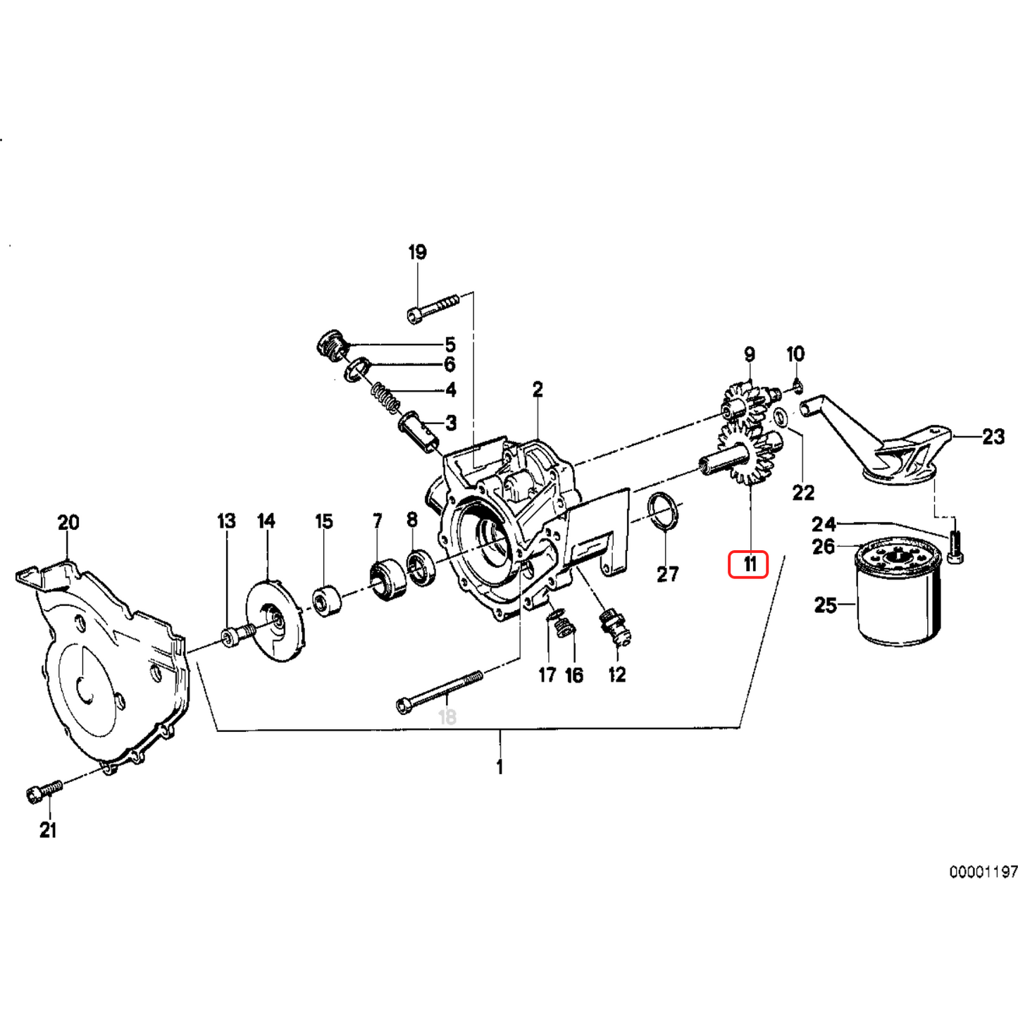 Water pump shaft Z = 32 NEW 11411461183