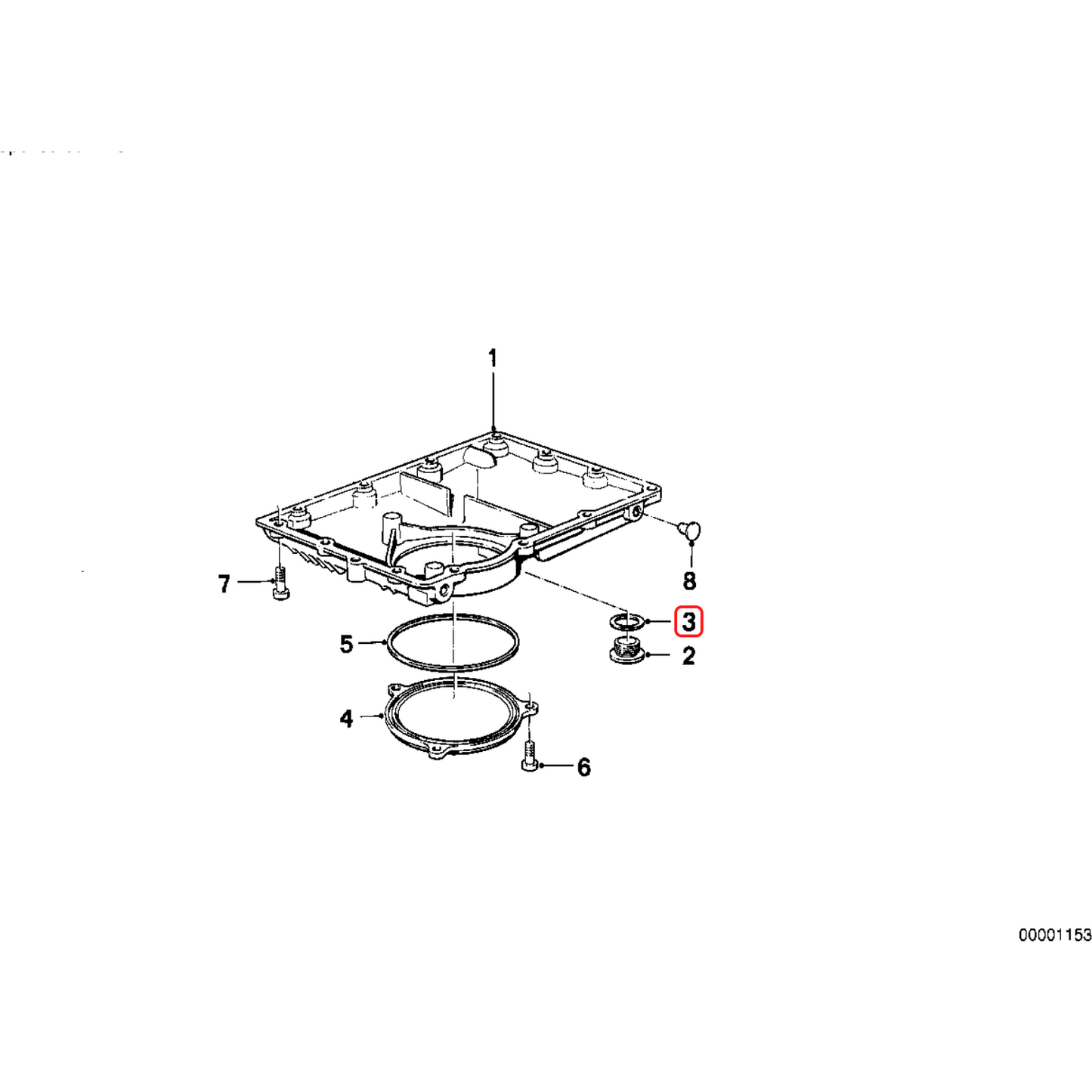 Engine oil drain plug gasket ring NEW 07119963300