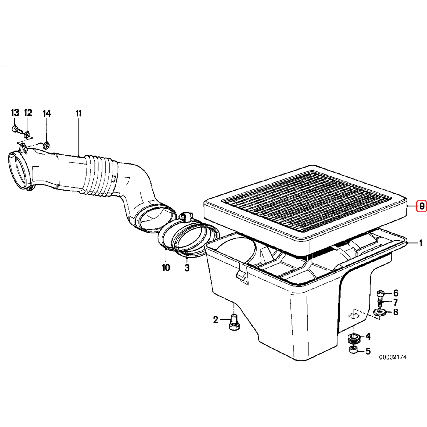 Air Filter BMW K1 K75 K100 K1100 replacement for Mahle LX75 NEW 13721460337