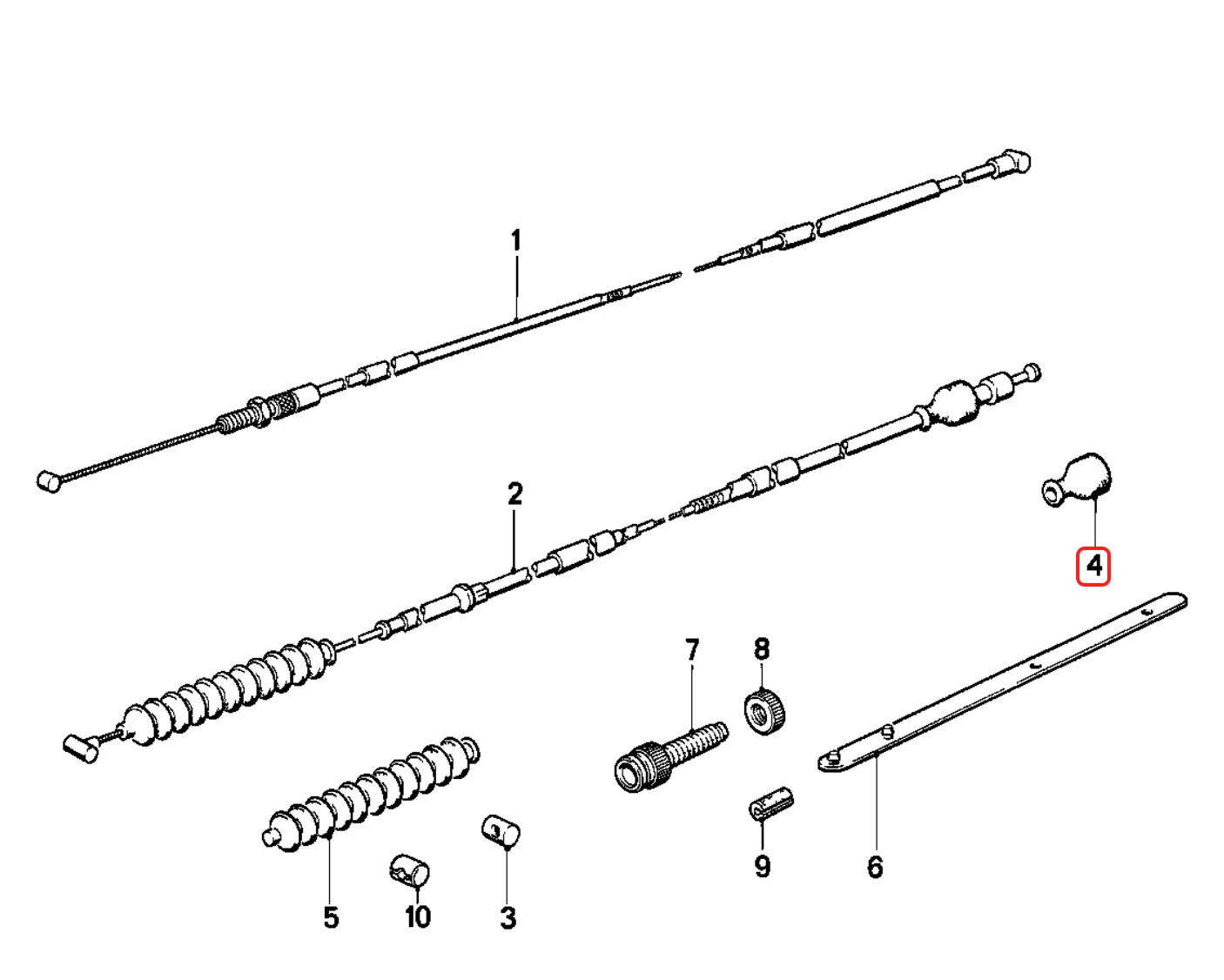 Clutch cable rubber grommet BMW K1 K75 K100 K1100 K1200 NEW 32731230038