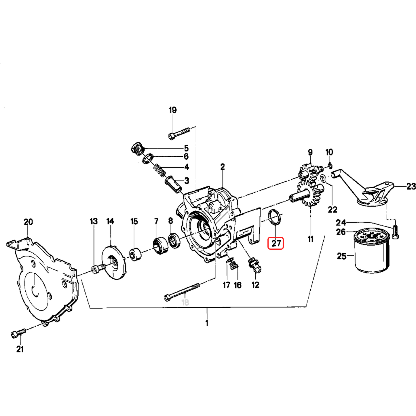 O-ring oil / water pump BMW K1 K75 K100 K1100 K1200 NEW 11111460392