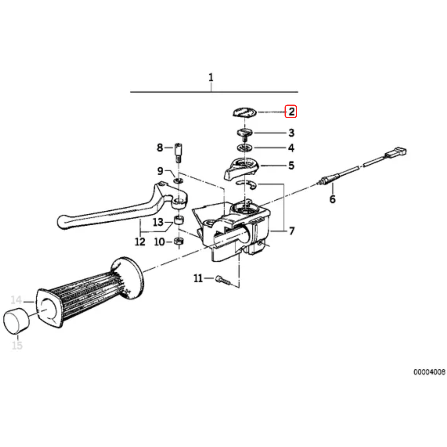 Choke lever cover BMW K1 K75 K100 K1100 NEW 32721451975