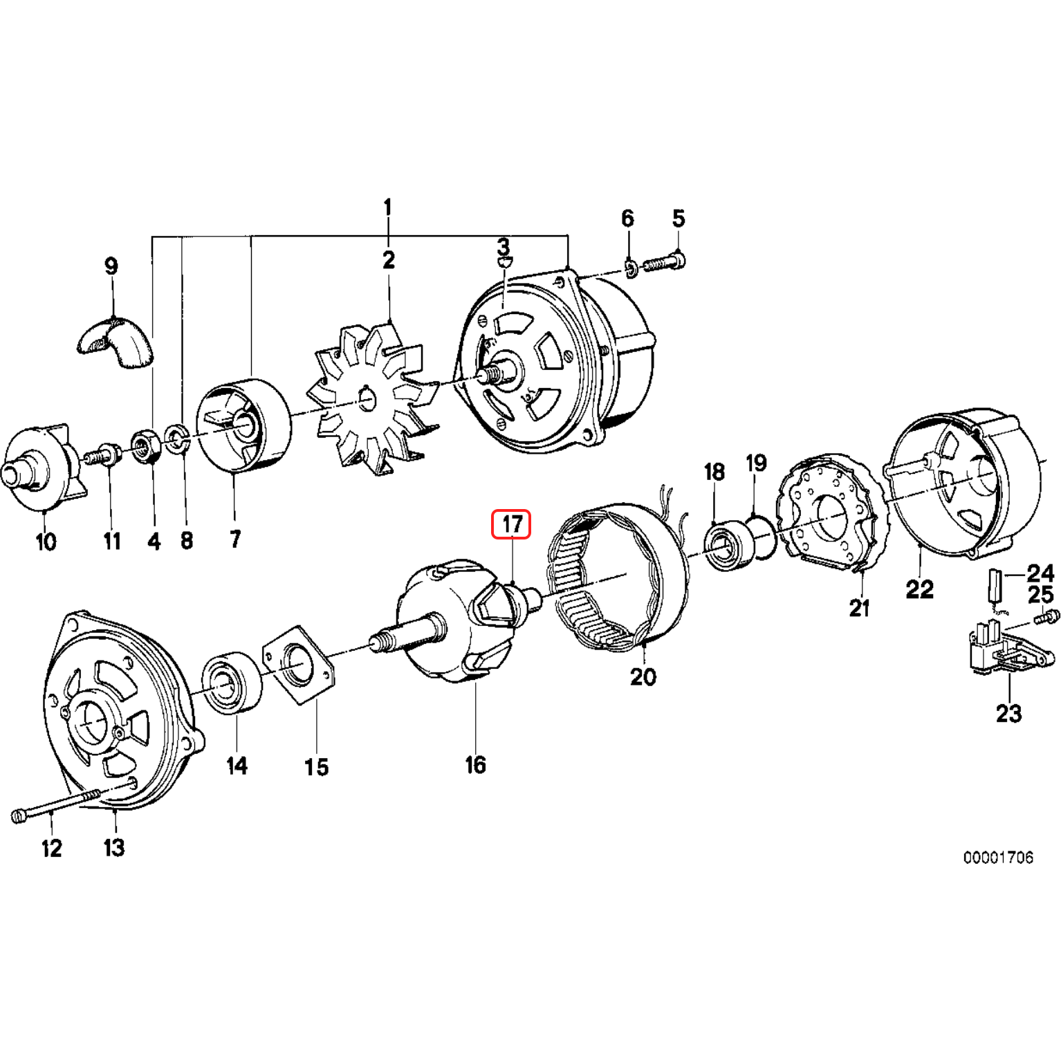 Slipring alternator NEW 12311459281