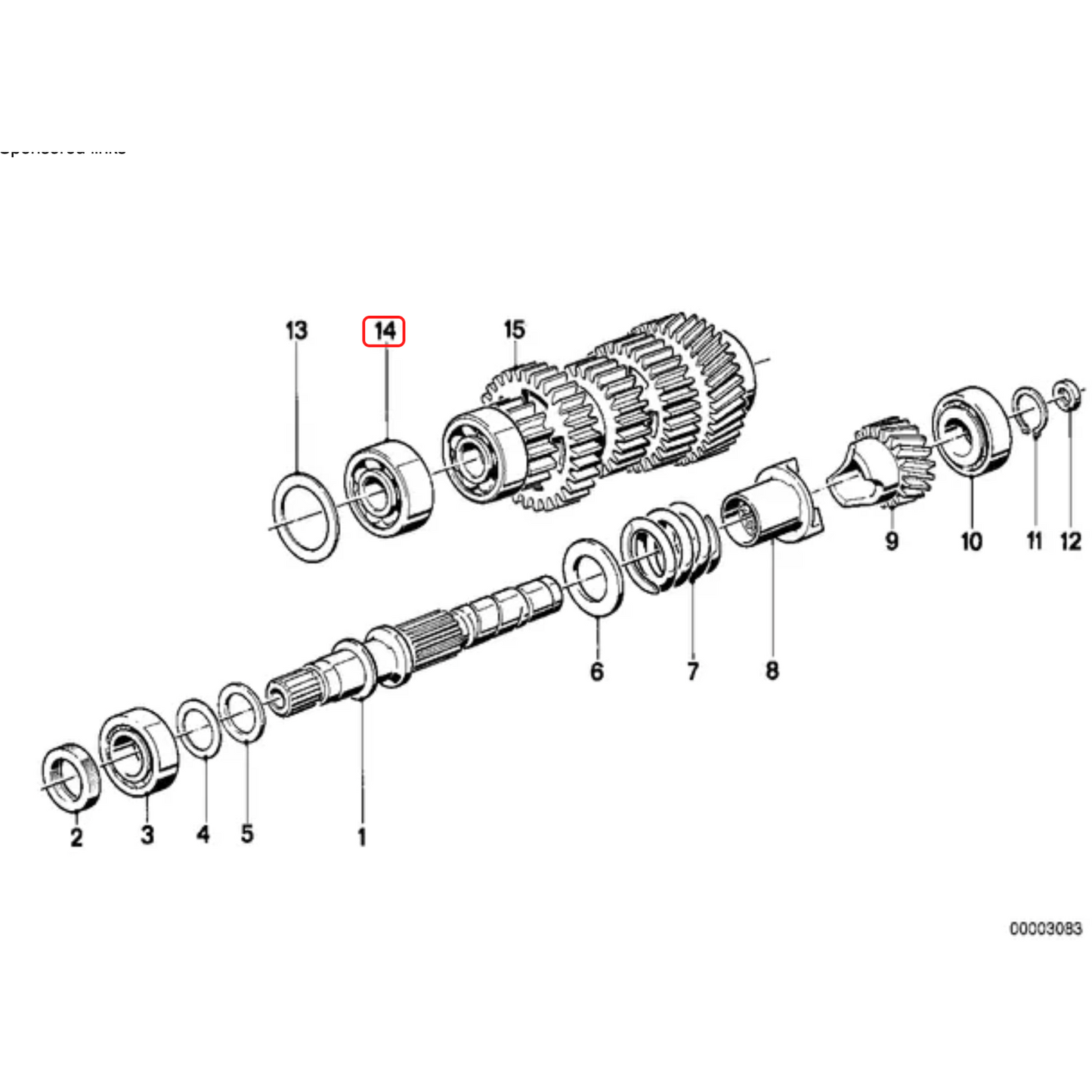 Gearbox bearing NEW 23121451063