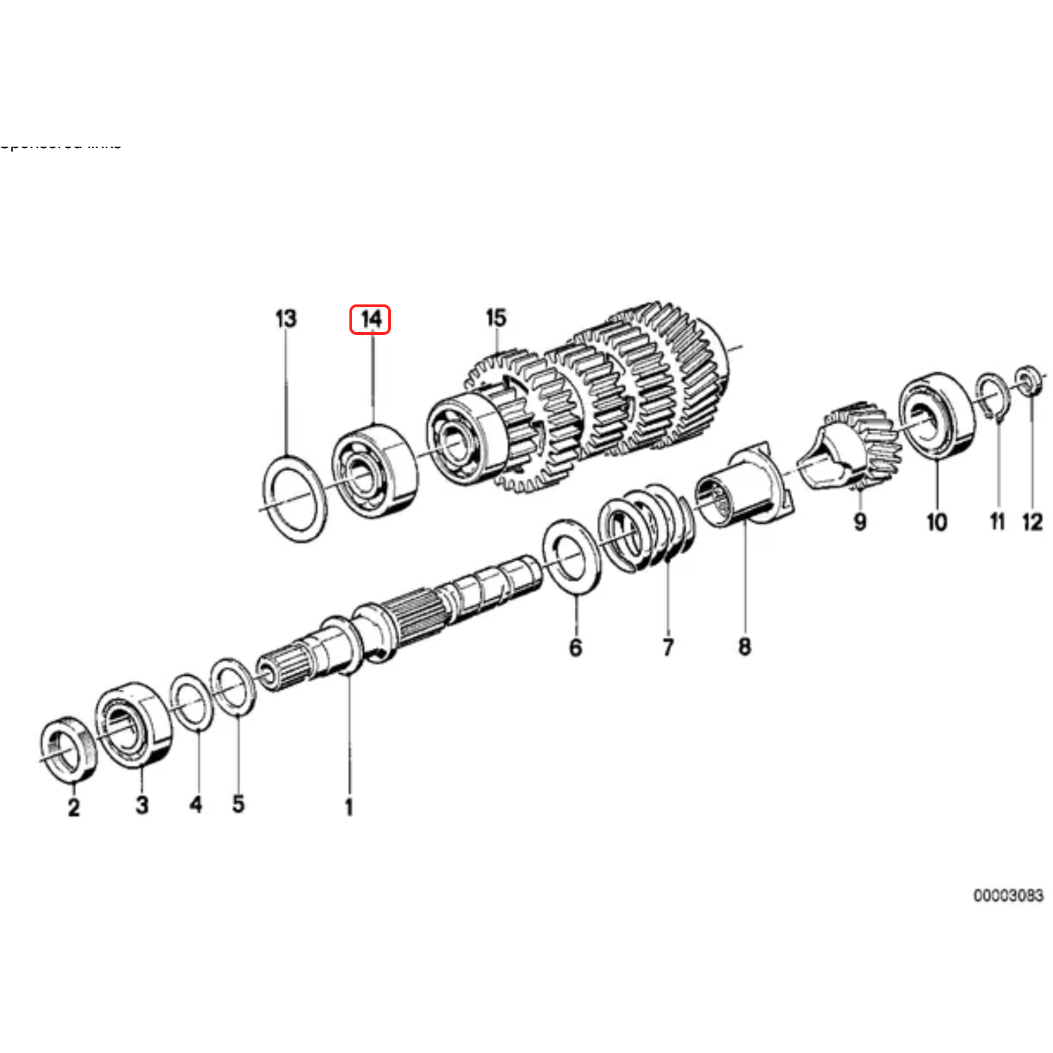 Gearbox bearing NEW 23121451063