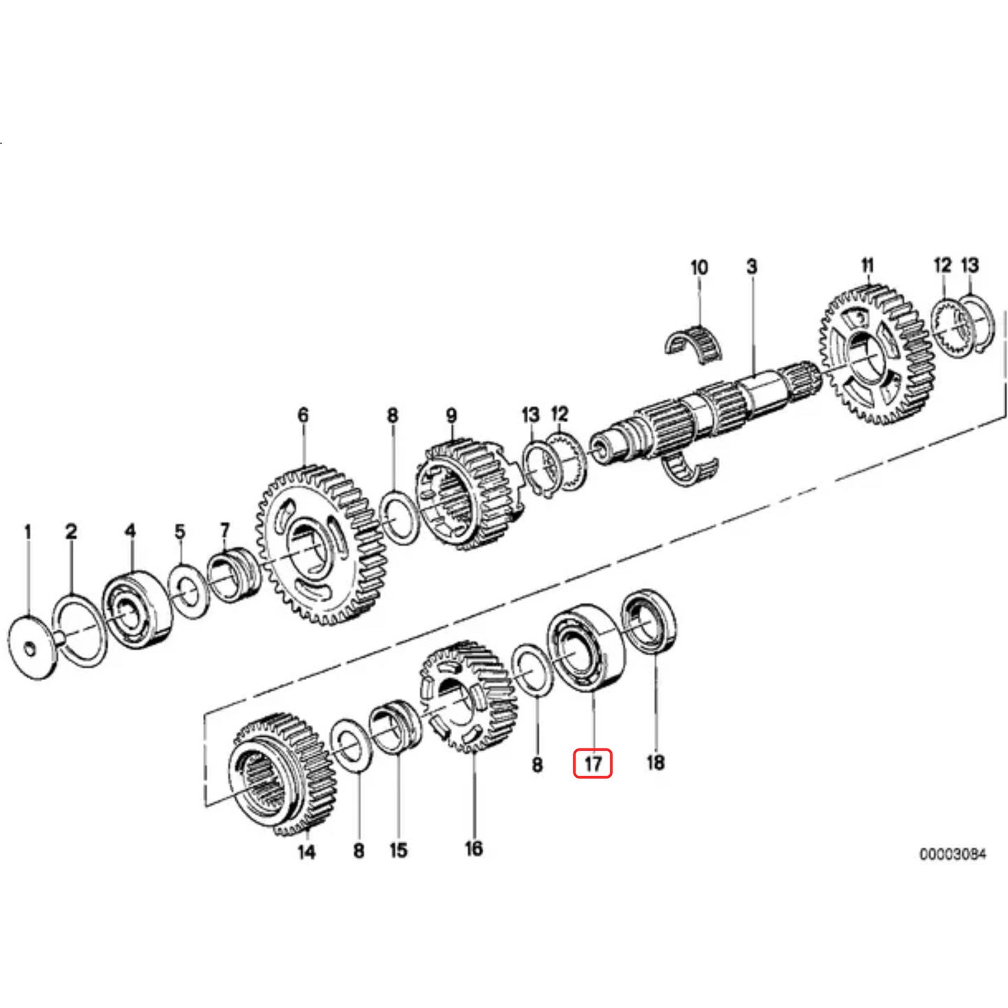 Gearbox bearing NEW 23121451900