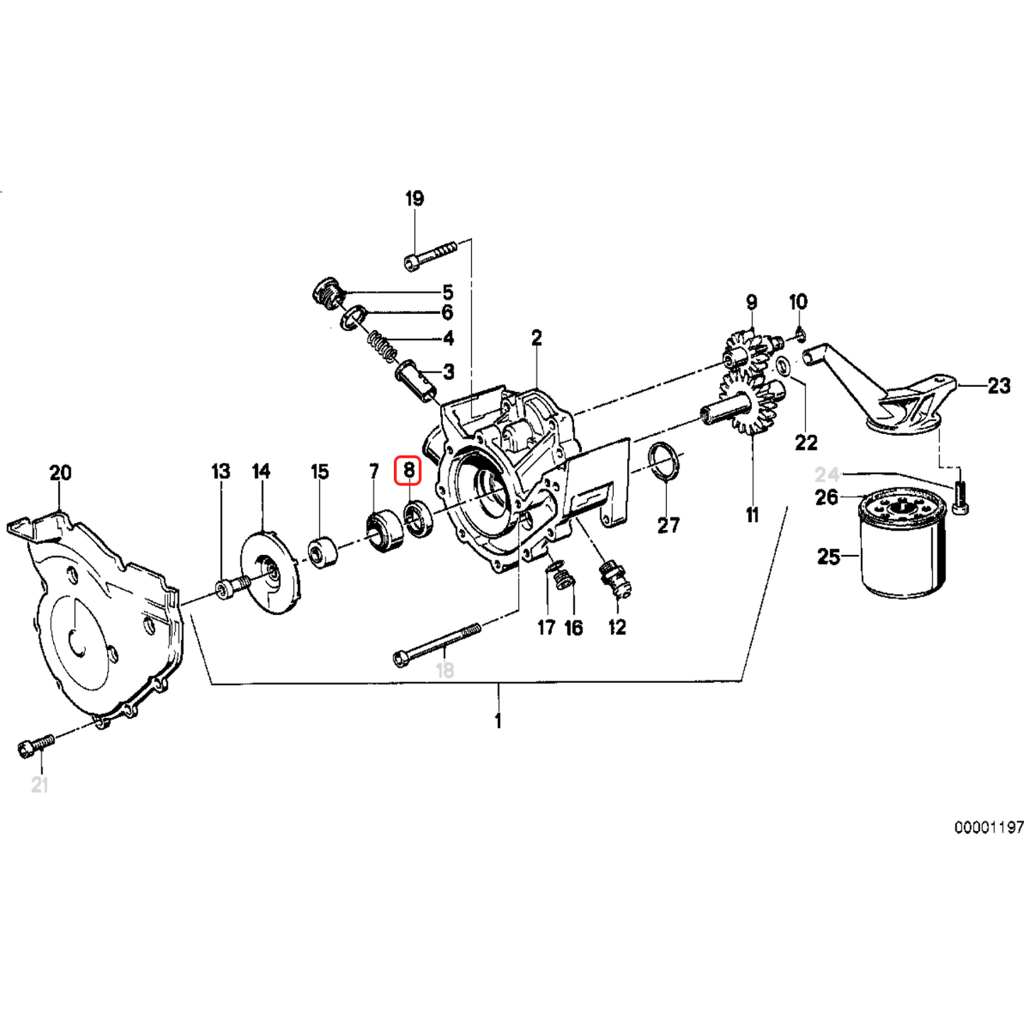 Oil / water pump shaft seal NEW K1 K75 K100 K1100 K1200 NEW 11411460329