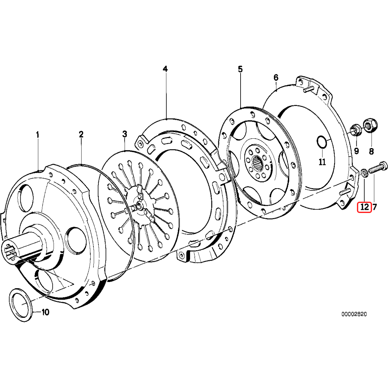 Clutch bolt washer NEW 21211242377