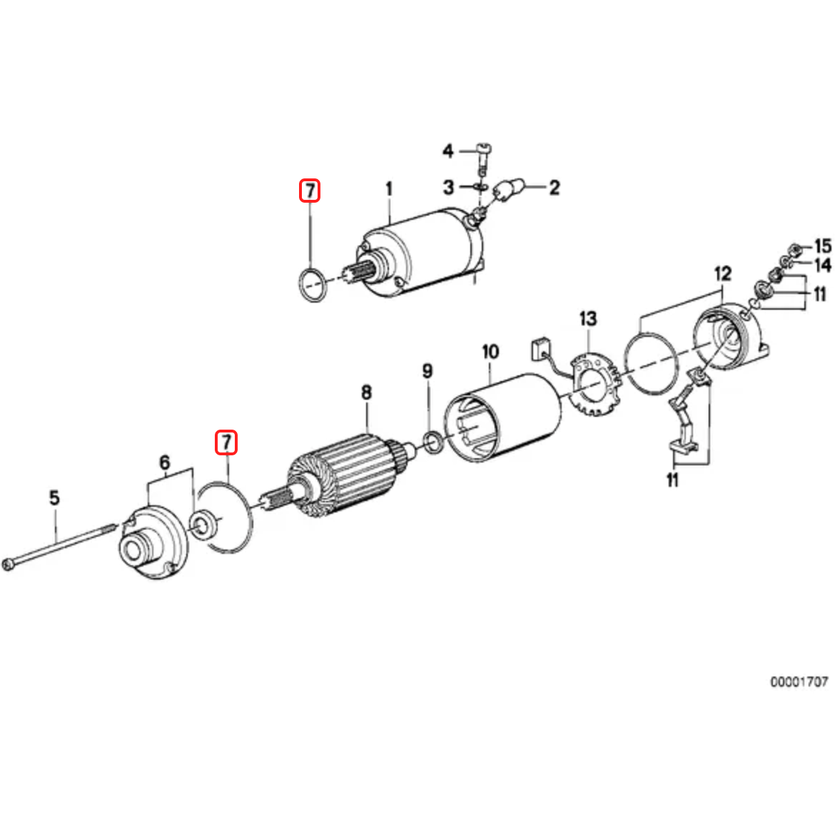 Starter motor O-ring set NEW OEM 12411459445