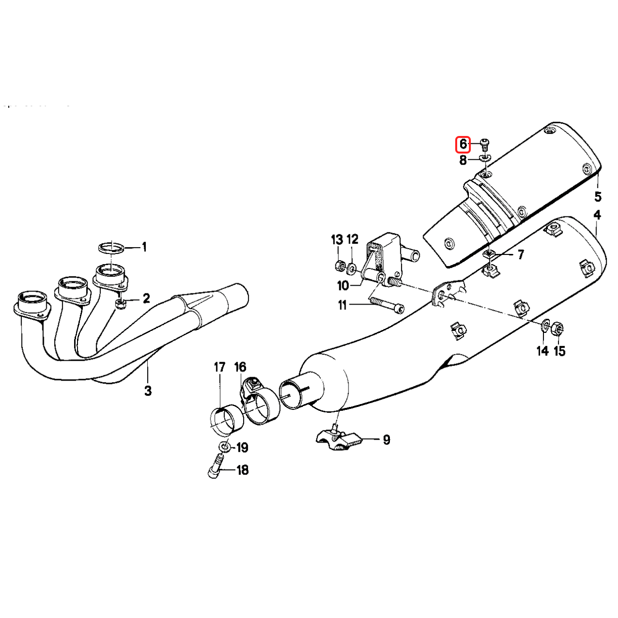 Exhaust heat shield screw BMW K75 K100 NEW 18121451806