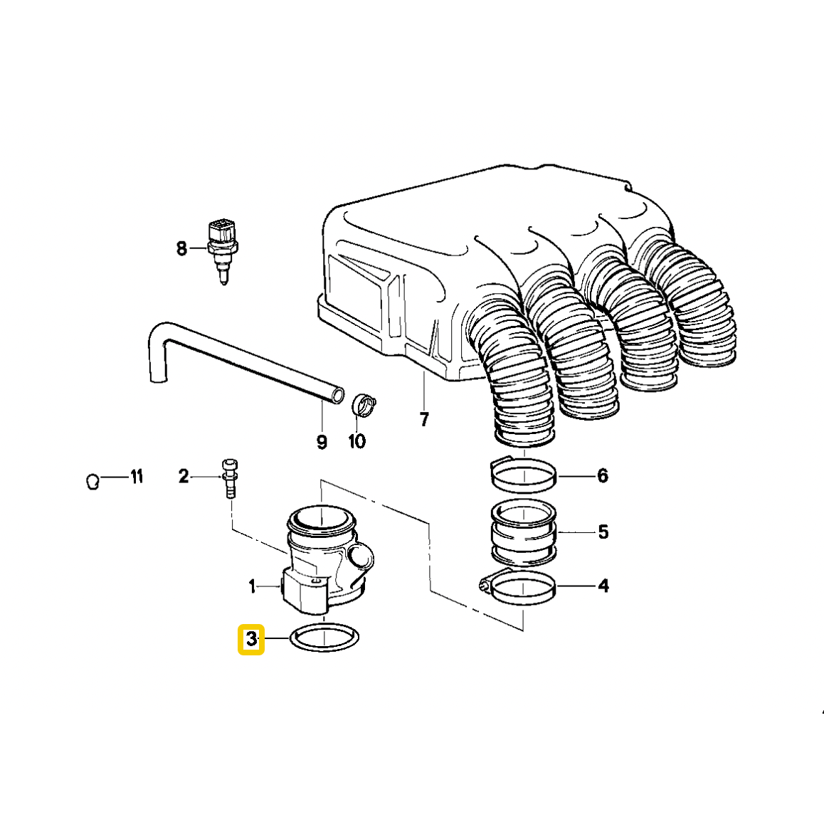O ring intake manifold NEW K1 K100-16V K1100 K1200 11611465169