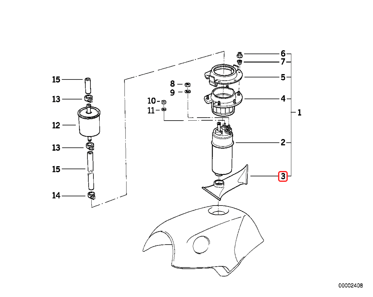 Fuel pump strainer 43MM pump NEW 16141341233