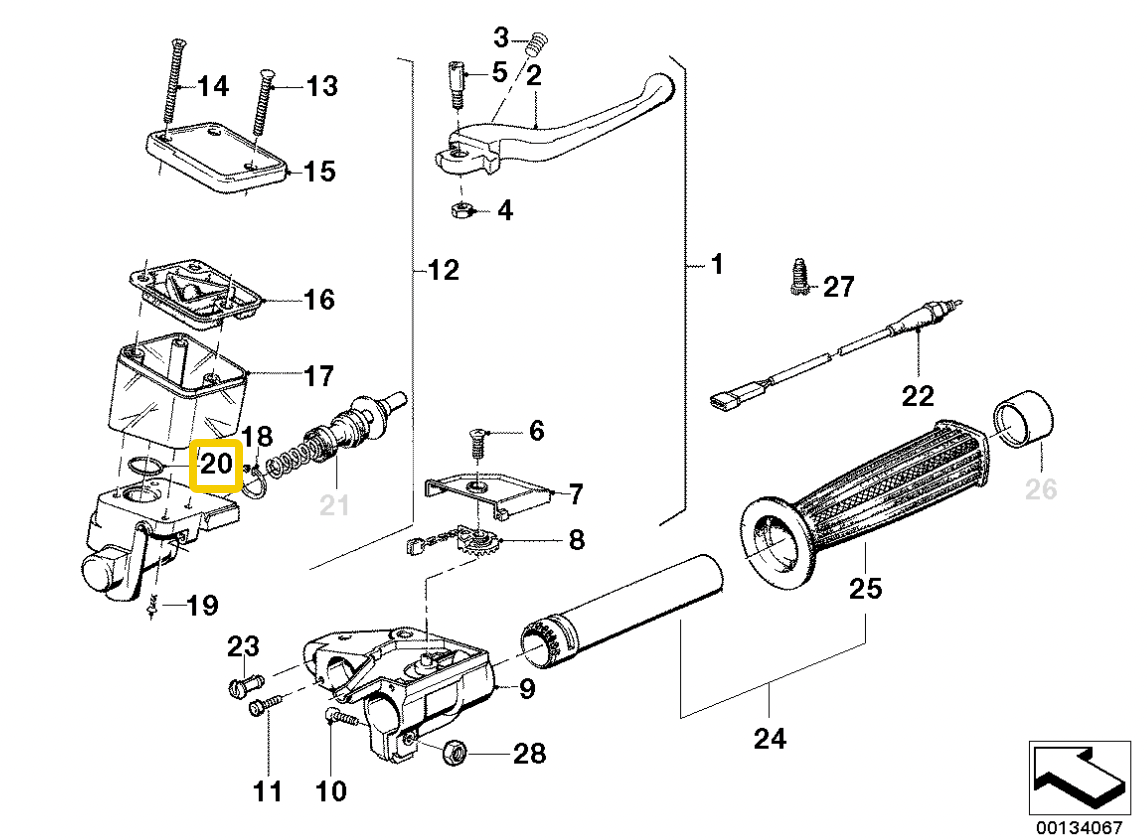 Front brake fluid reservoir O ring NEW 32721242624