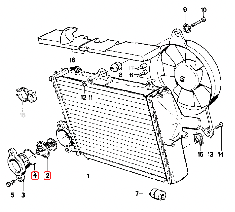 Radiator Thermostat K1 K75 K100 K1100 NEW 17111460716