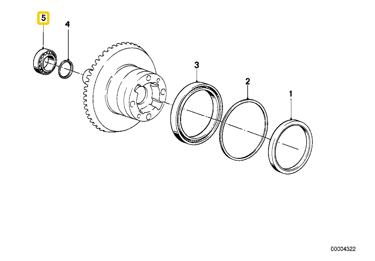 Final drive crown gear bearing NEW 33121451188