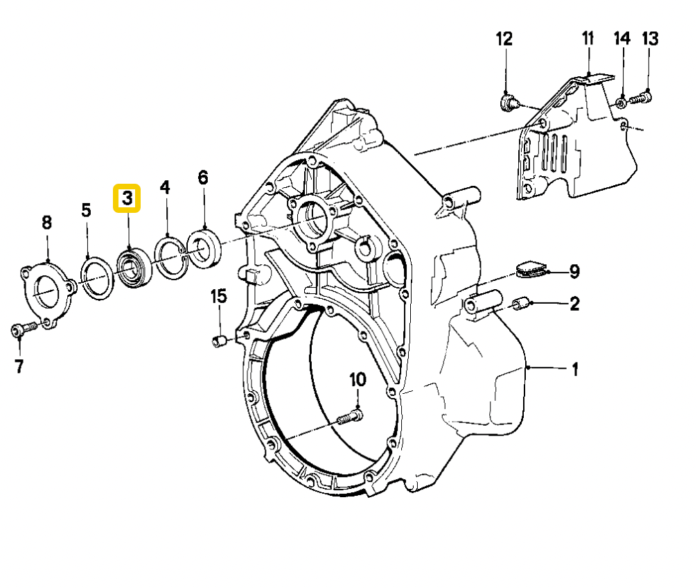 Alternator driveshaft bearing NEW 11141460807
