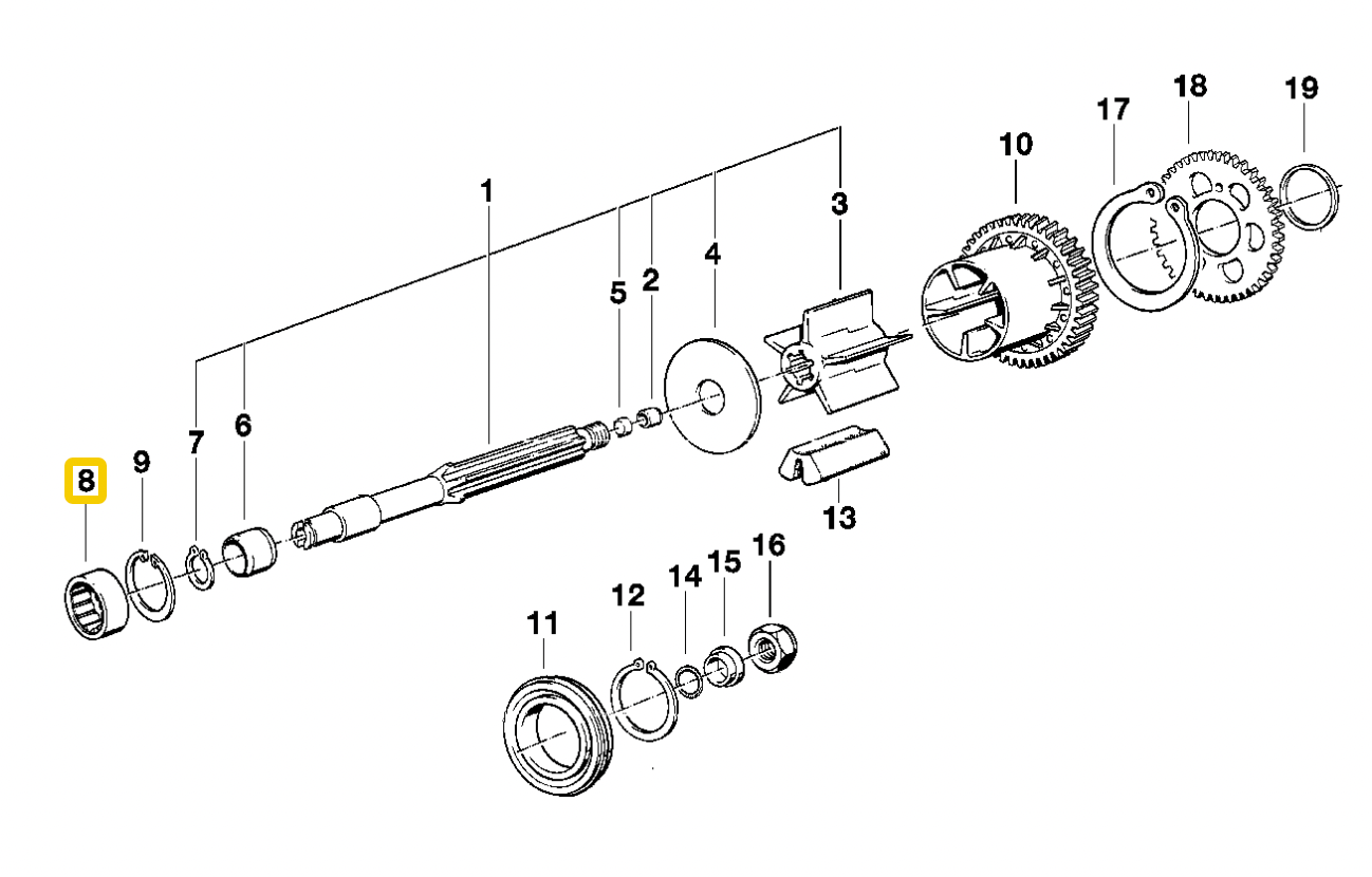Engine output shaft needle bearing BMW K1 K75 K100 K1100 K1200 NEW 11211460376