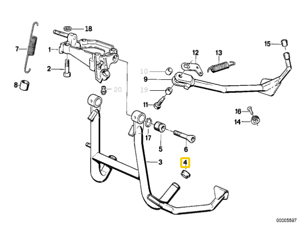Centre stand rubber bung BMW K75 K100 NEW 46521236522