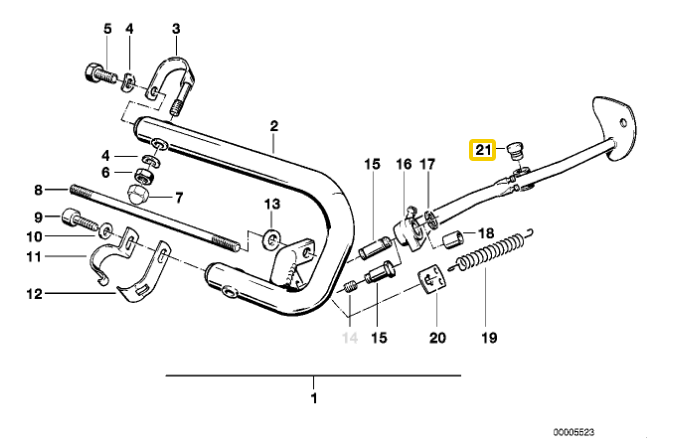 Centre stand rubber bung BMW K75 K100 NEW 46521236522