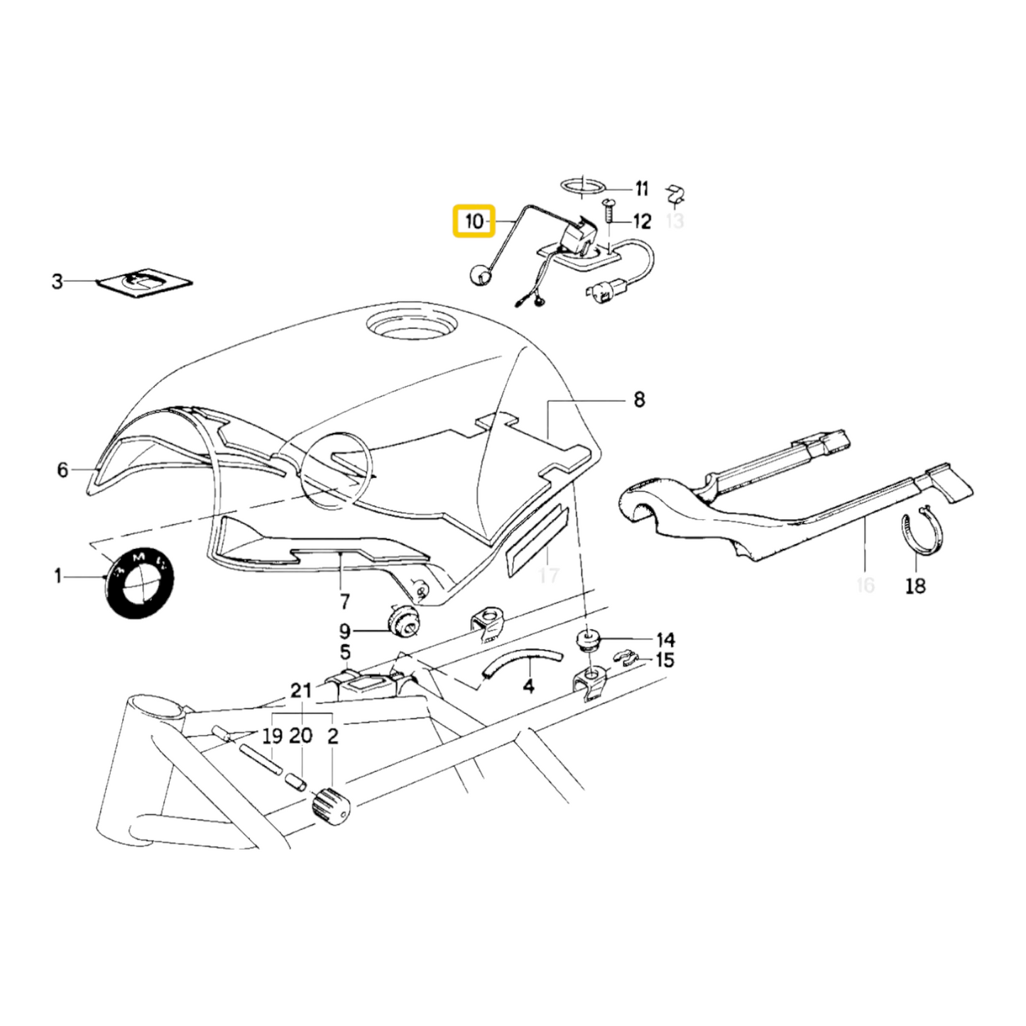 Fuel level float NEW 62161459565