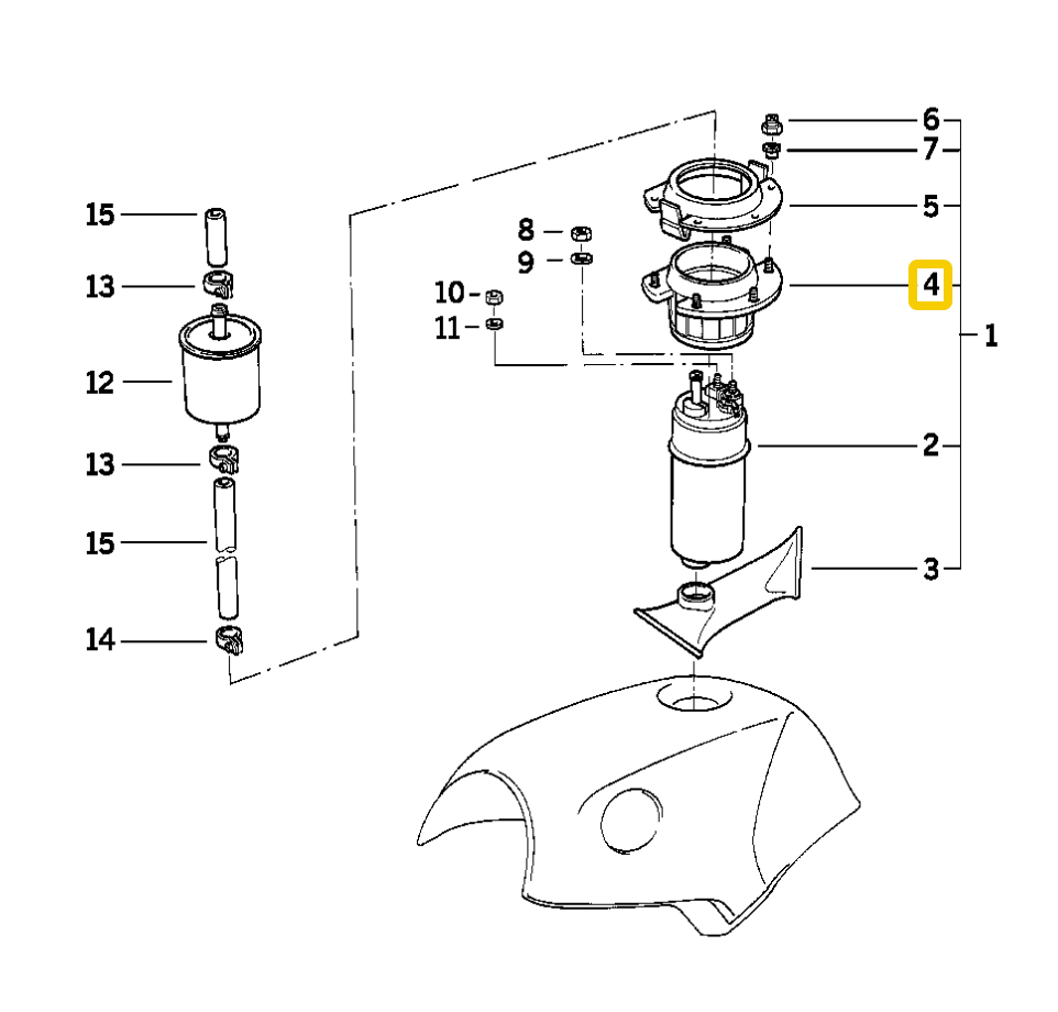 Supporting ring fuelpump 43MM NEW 16121464713