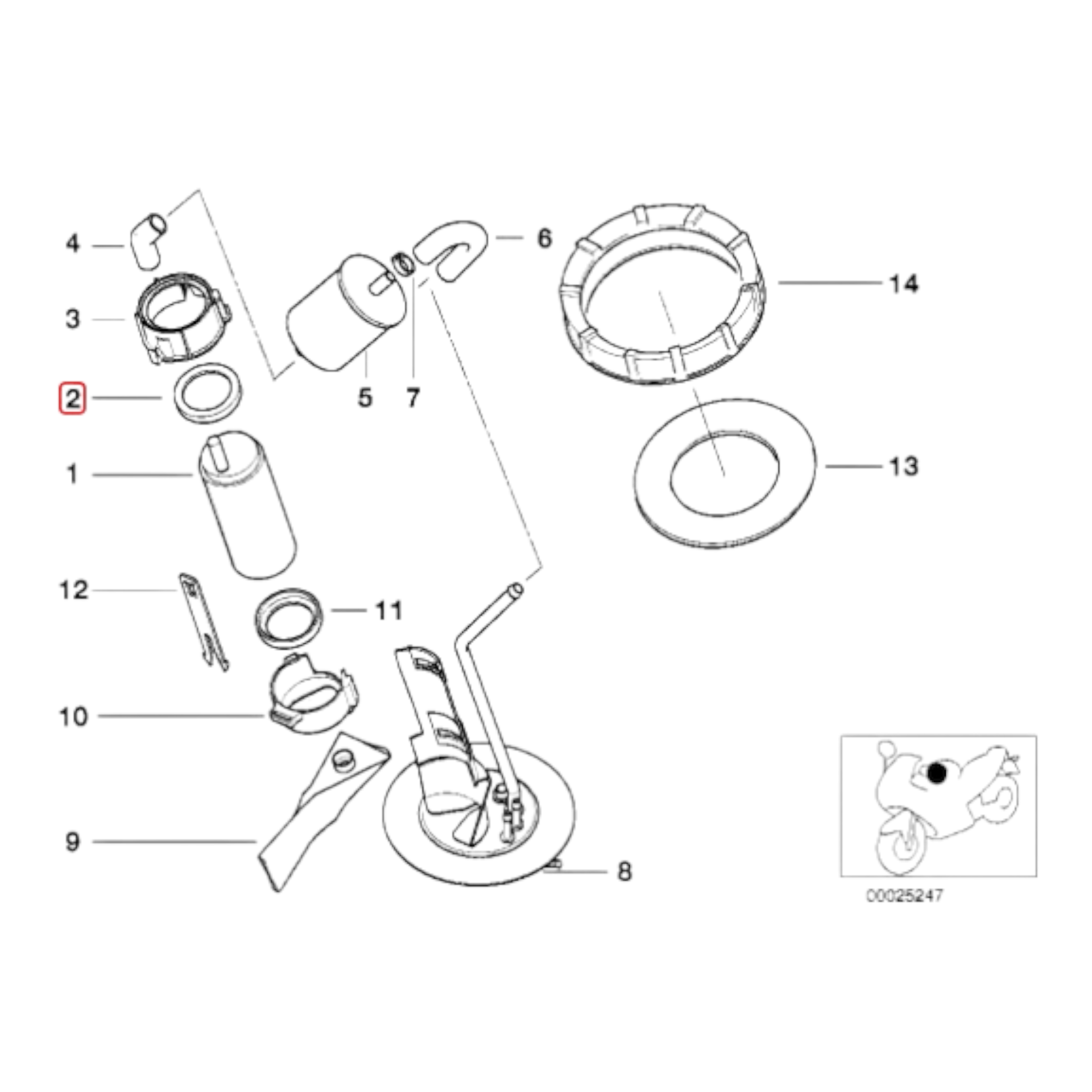 Fuel pump outlet damper 43MM NEW 16142305761