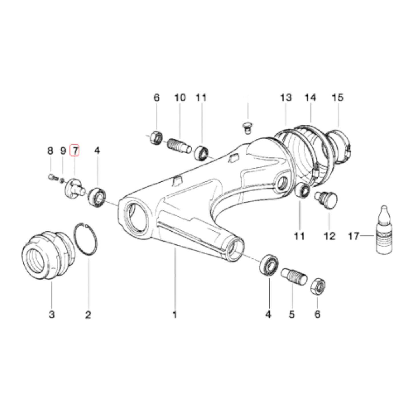 Pivot pin BMW K1 K75 K100 K1100 NEW 33172311068